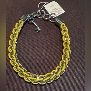 Lia Sophia new old stock metal and cord bracelet.